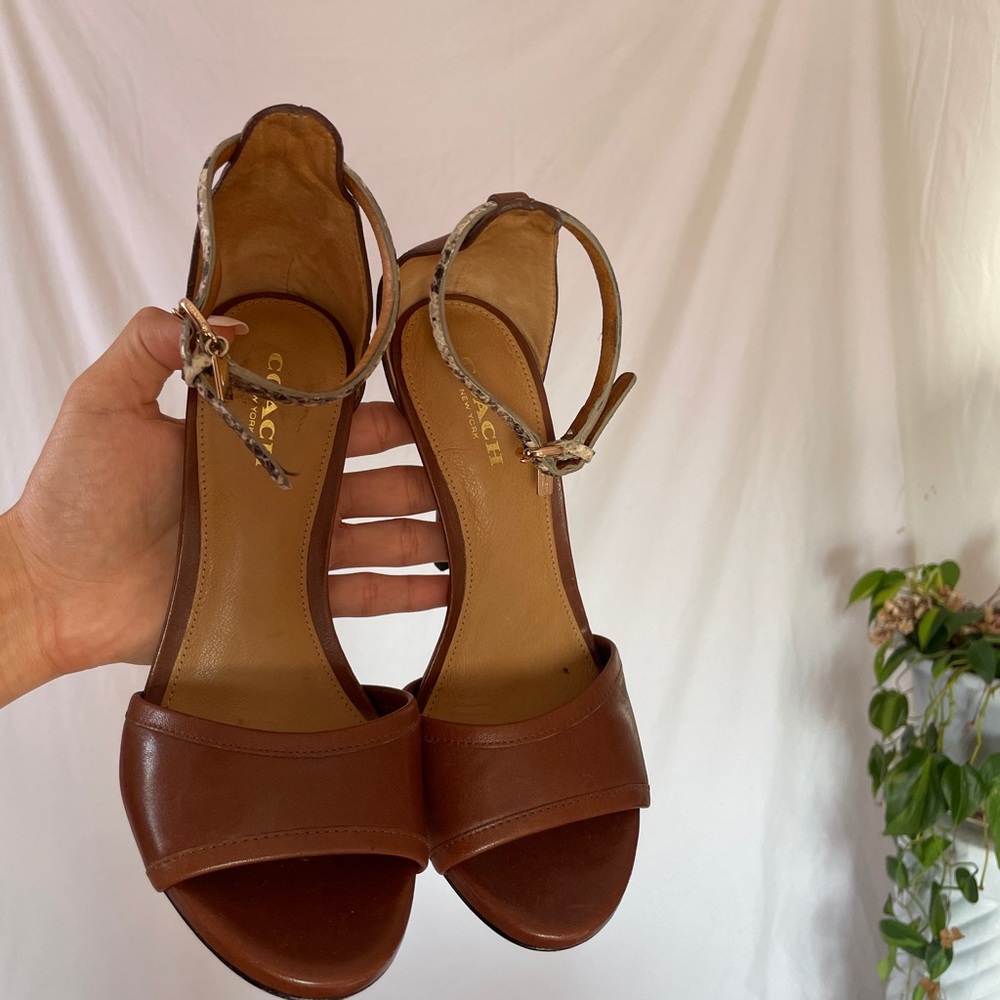 Coach Leather Heels 
Smooth leather